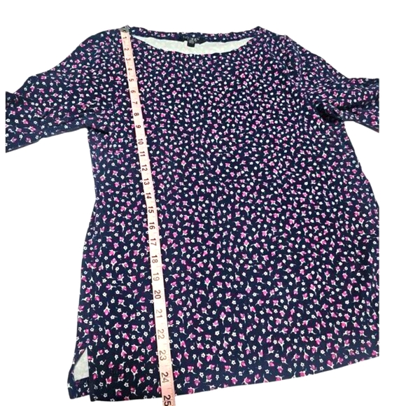Lauren Ralph Lauren Black Label Floral Print Short Sleeve Top Navy & Pink XL - Picture 9 of 11